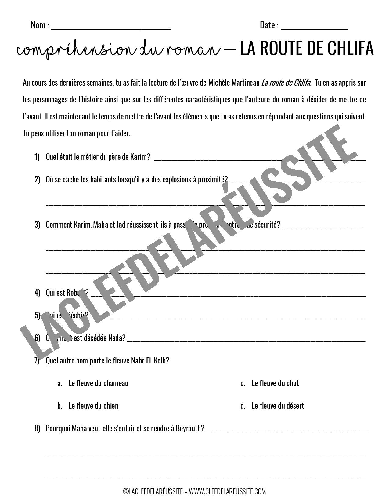 La Route De Chlifa Questions Et Reponses LA ROUTE DE CHLIFA - La Clef de la Réussite
